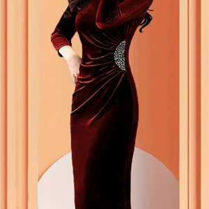 Bordo elbise