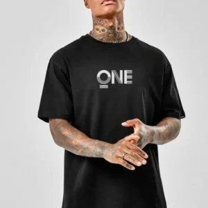 Siyah erkek Tee shirt