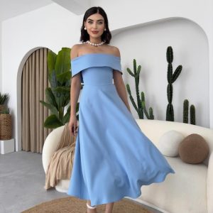 Mavi renkli uzun etek