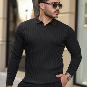 Uzun kollu siyah polo
