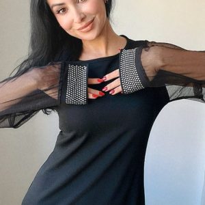 Uzun kollu siyah etek