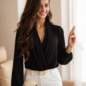 Uzun kollu siyah bluz